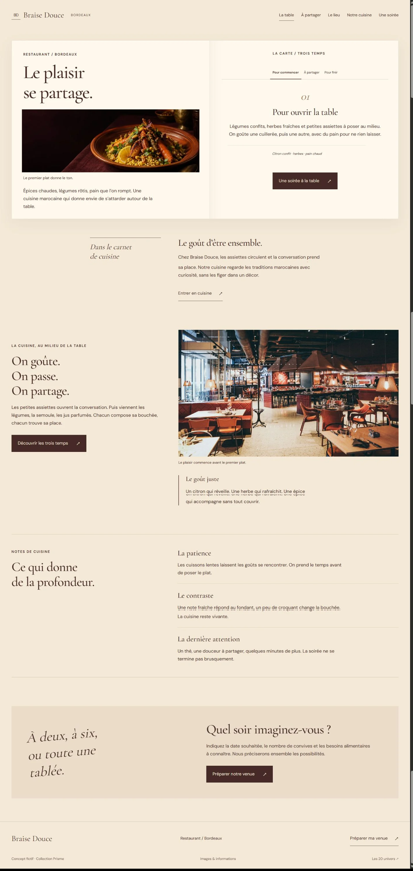 Aperçu du site Braise Douce