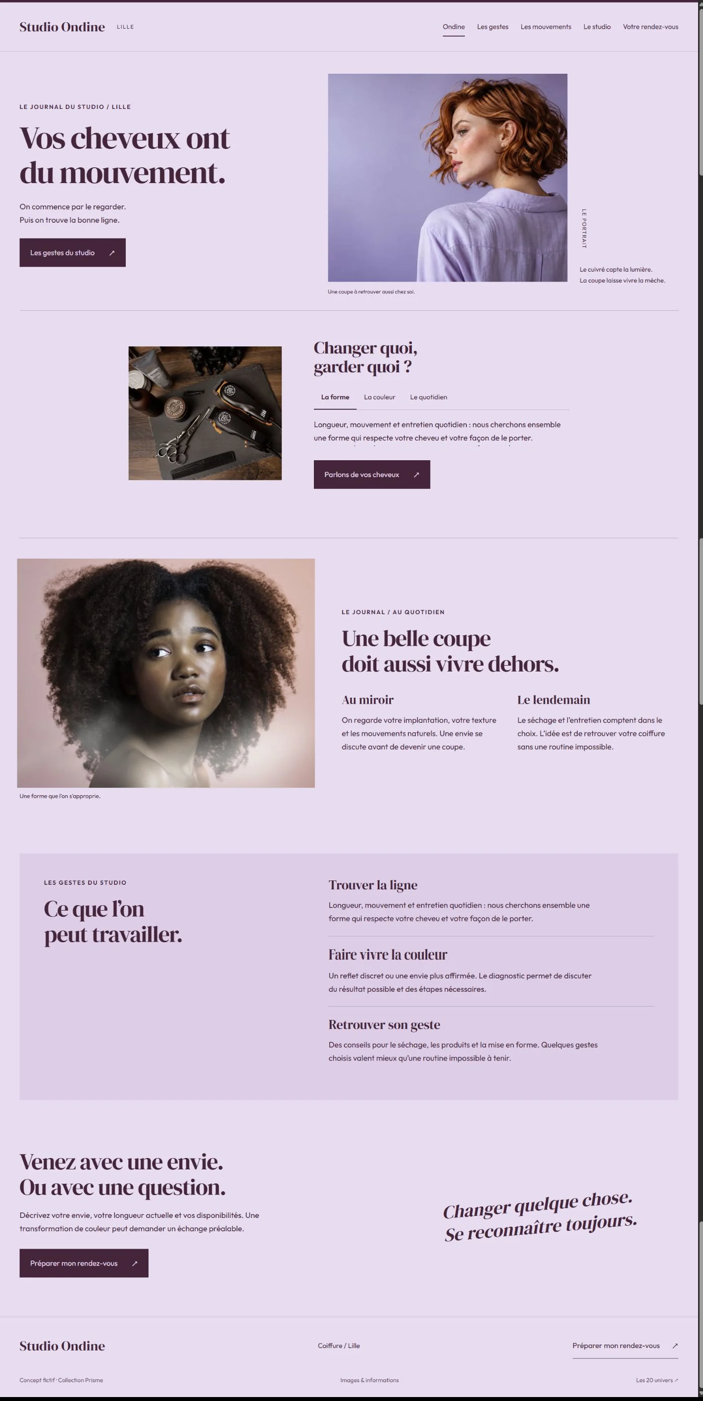 Aperçu du site Studio Ondine