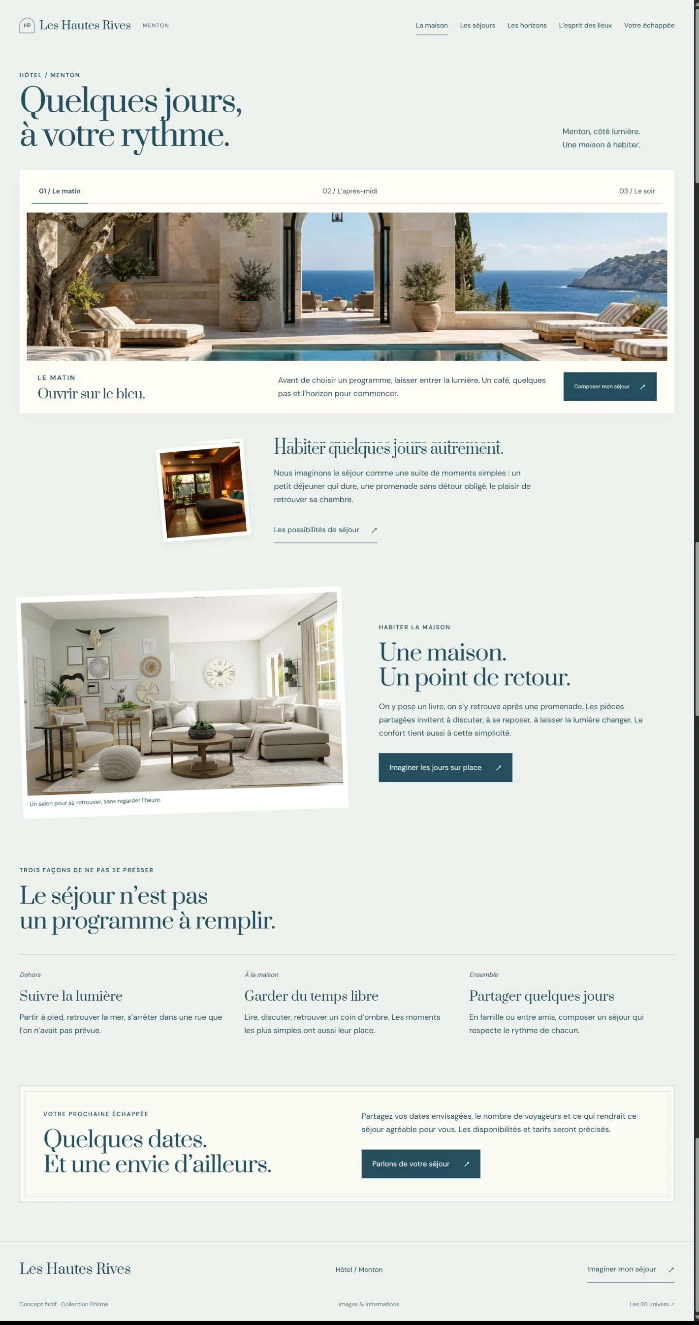 Aperçu du site Les Hautes Rives