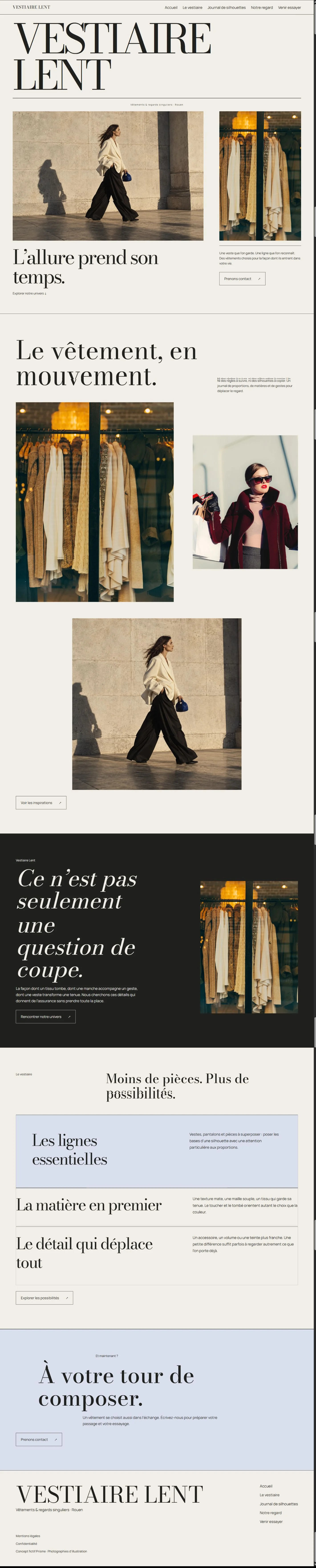 Aperçu du site Vestiaire Lent