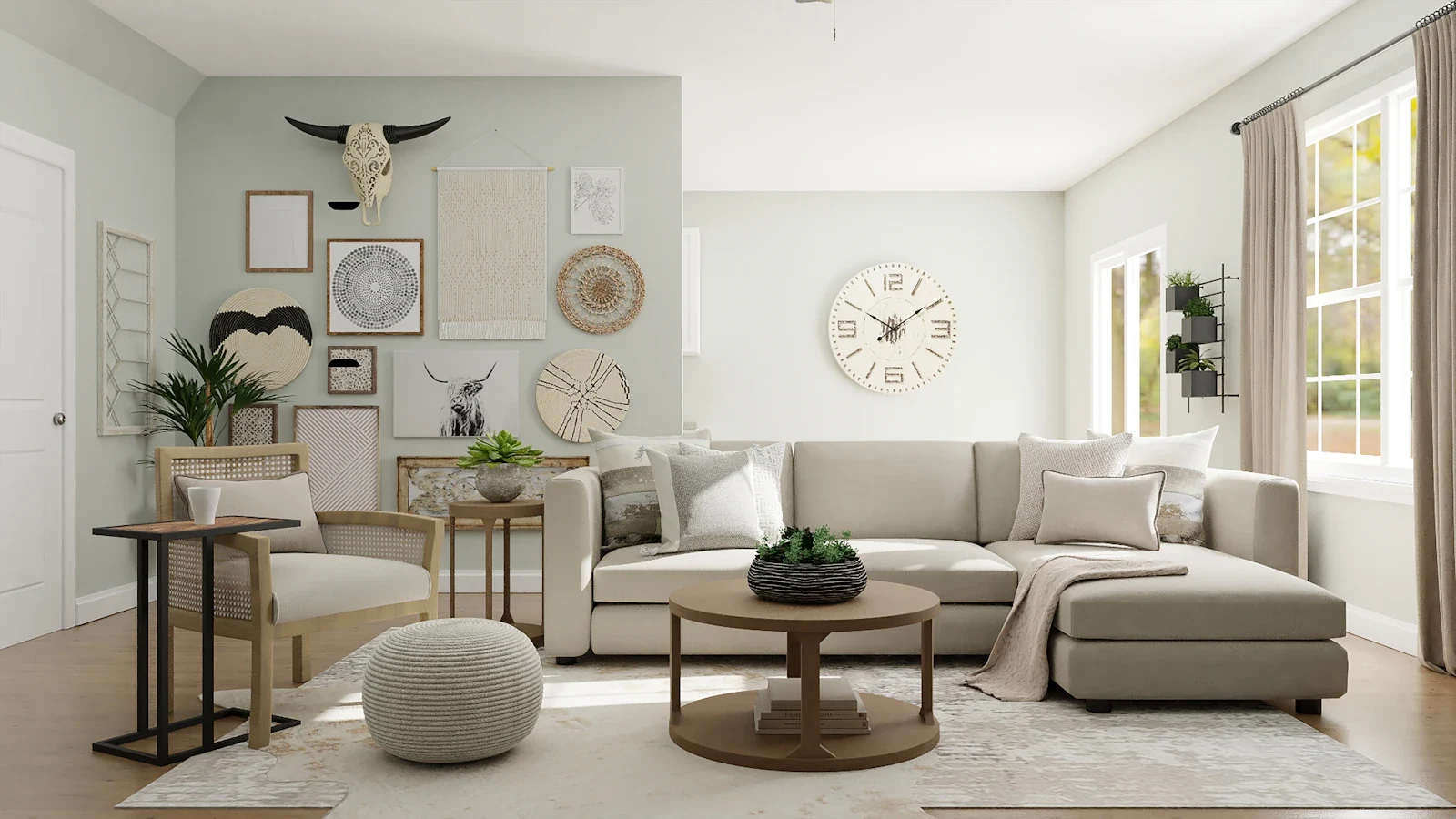 Pièce claire et mobilier